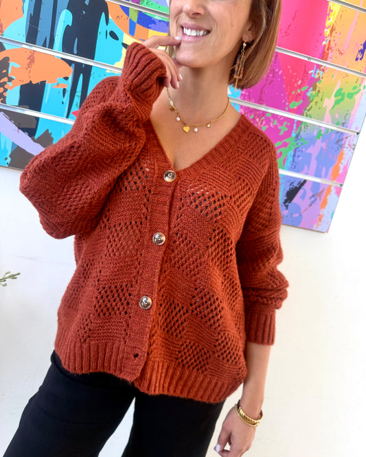 Gilet Eloïse rouille