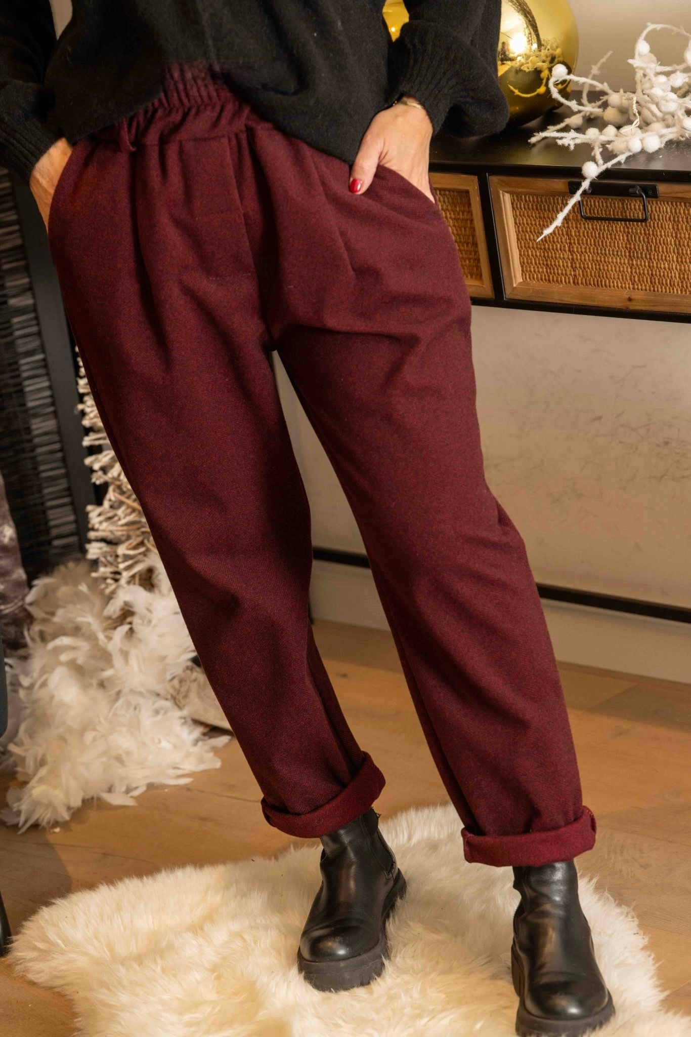 Pantalon Lucas bordeaux