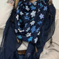 Foulard Pâquerette bleu marine