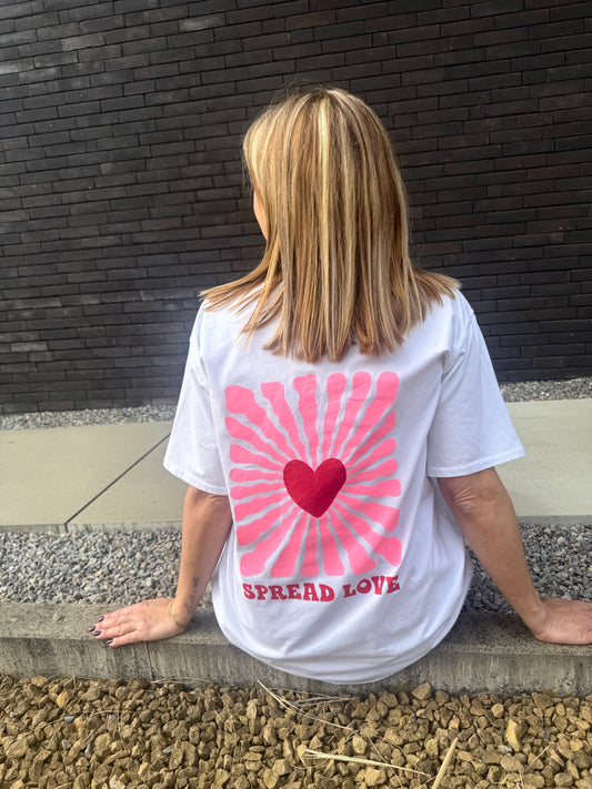 T-shirt Spread Love Blanc