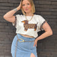 T-shirt Dog Mom blanc cassé