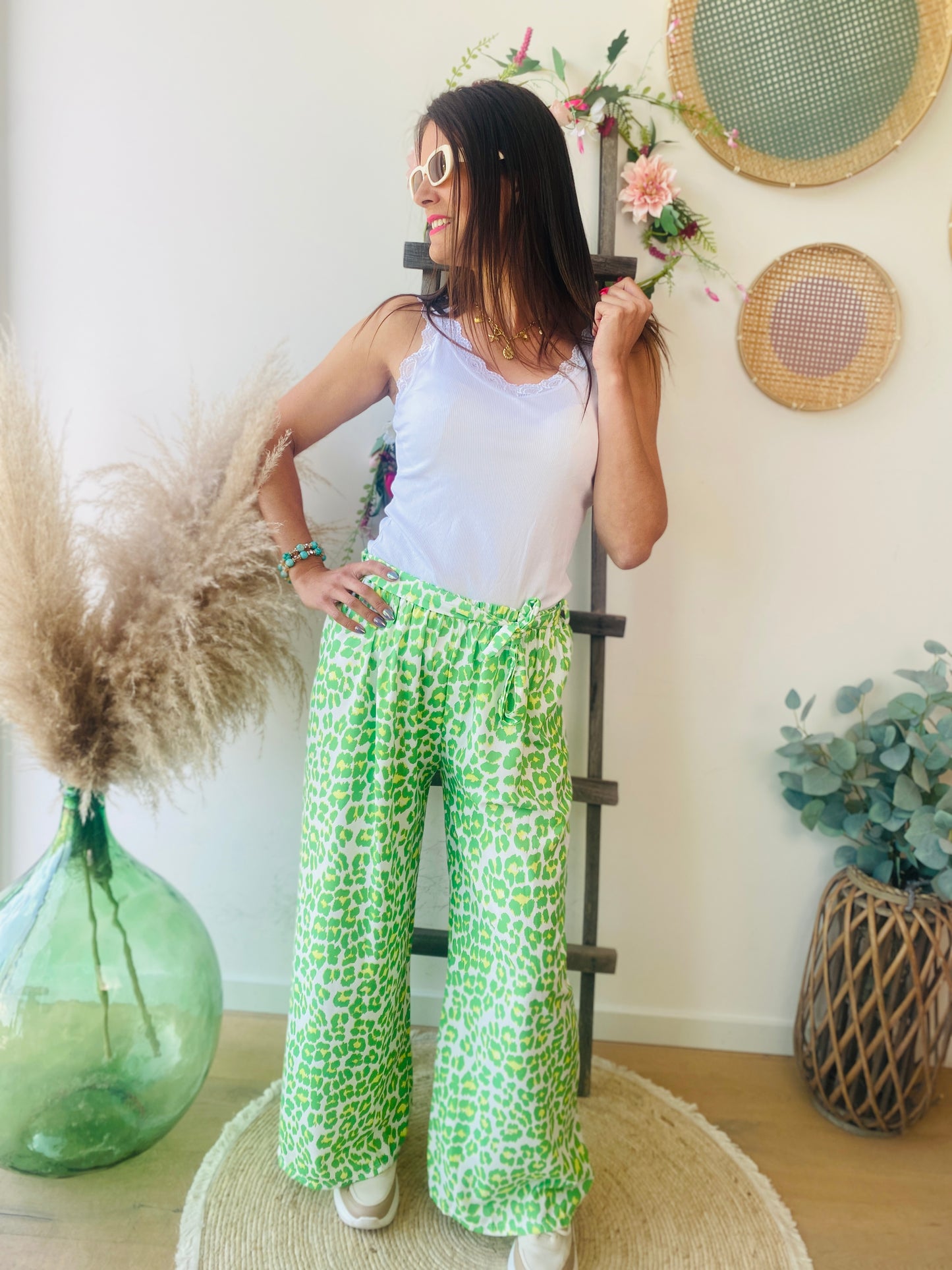 Pantalon Lino vert