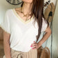 T-shirt Violette beige