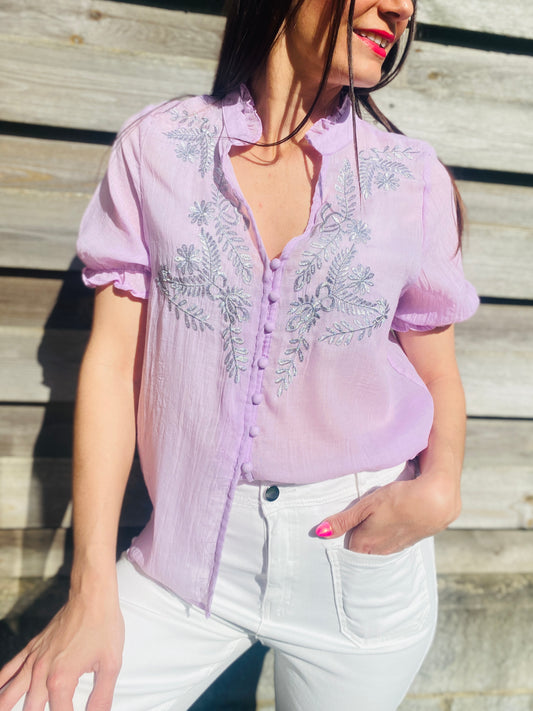 Chemisier Esmeralda lilas