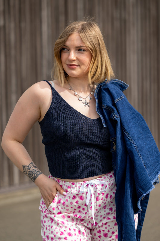 Top Erynn Bleu Marine