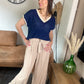 T-shirt Violette bleu marine