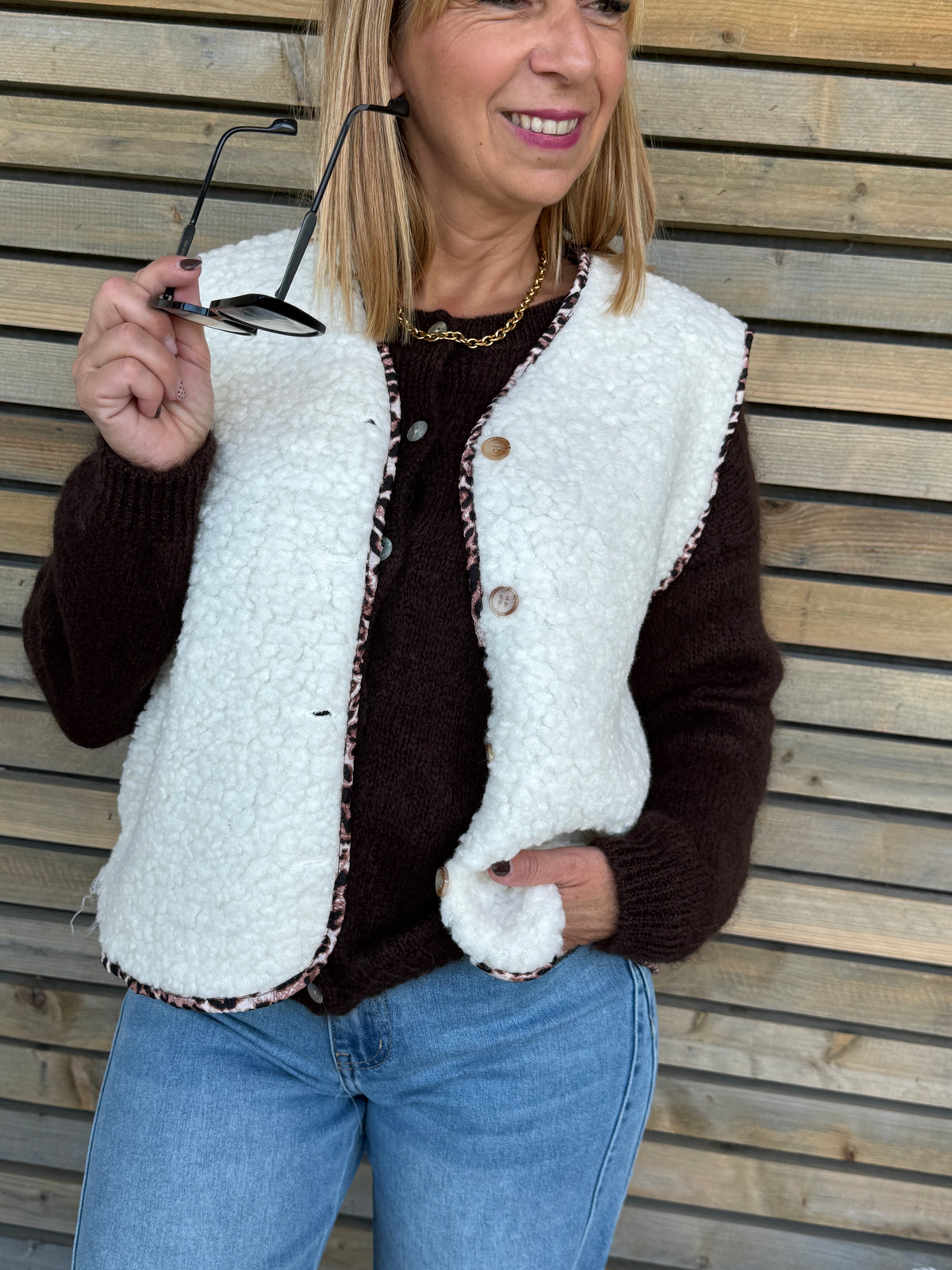 Gilet Shirley écru