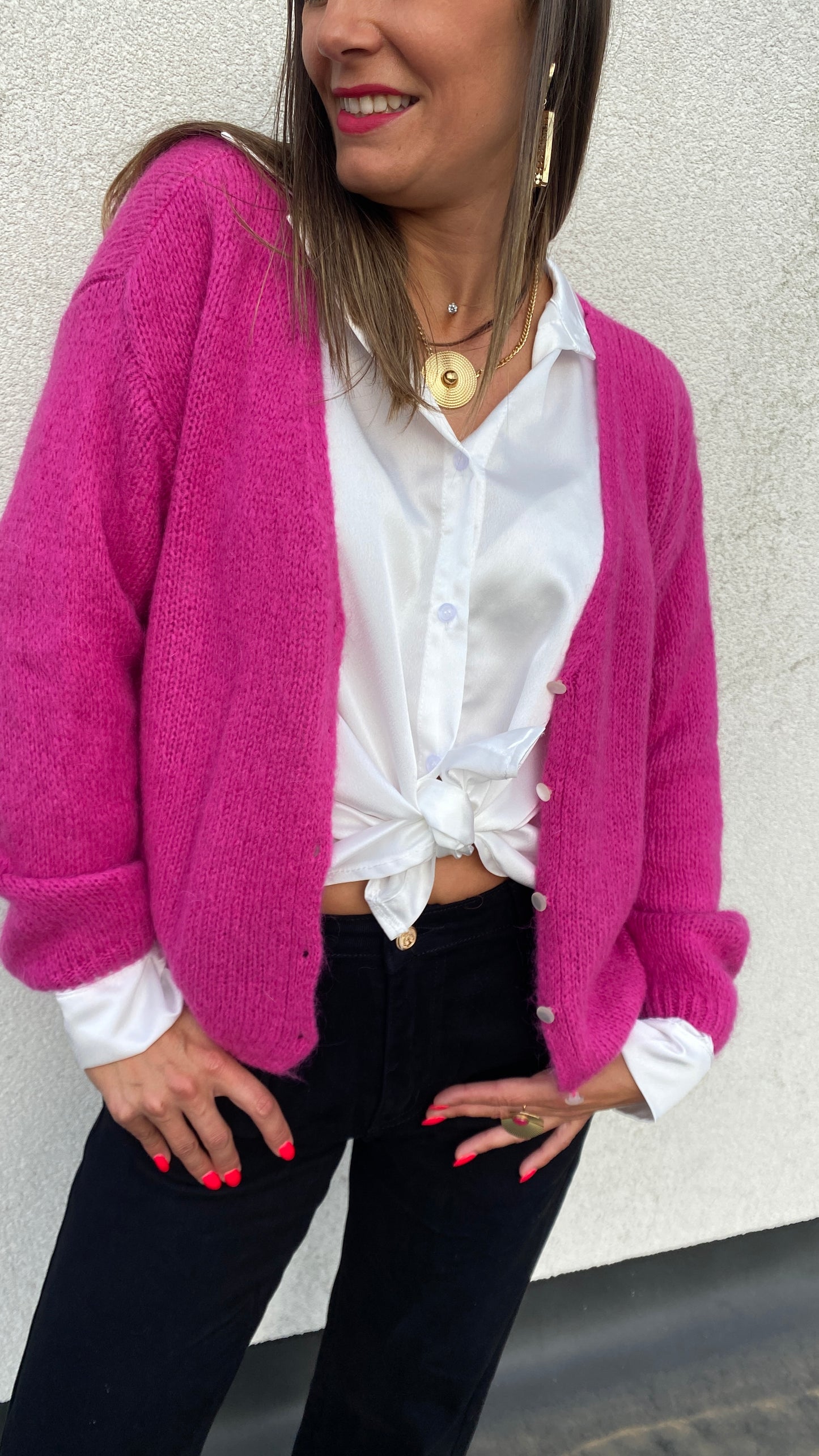 Gilet Ambrine Fuschia