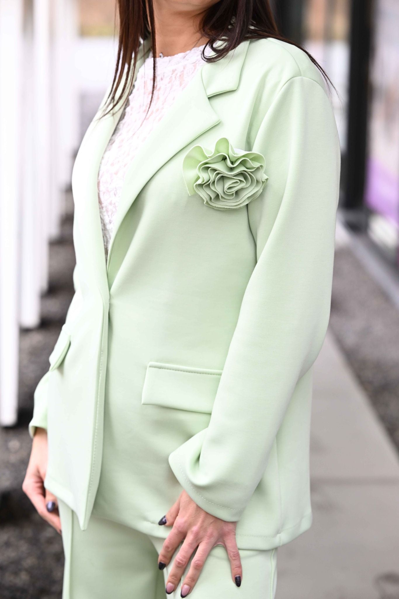 Blazer Flora vert pistache