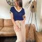 T-shirt Violette bleu marine