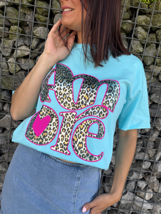 T-shirt Amore turquoise