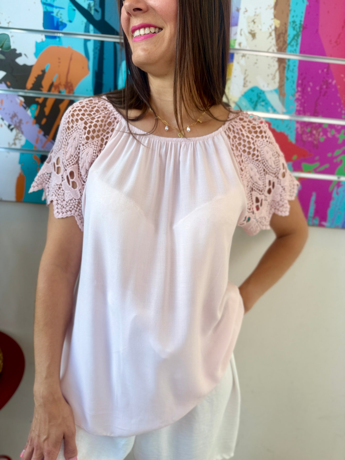 Blouse Alicia rose poudré