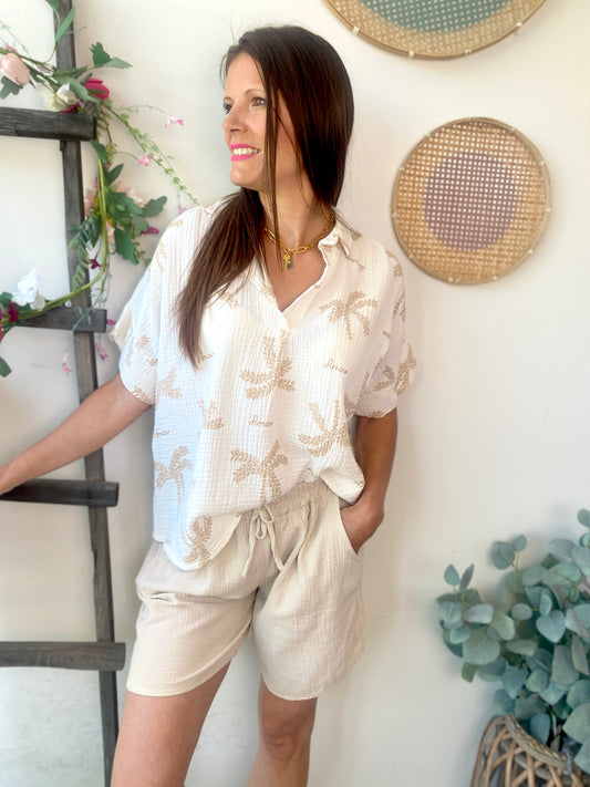 Blouse Palm beach beige
