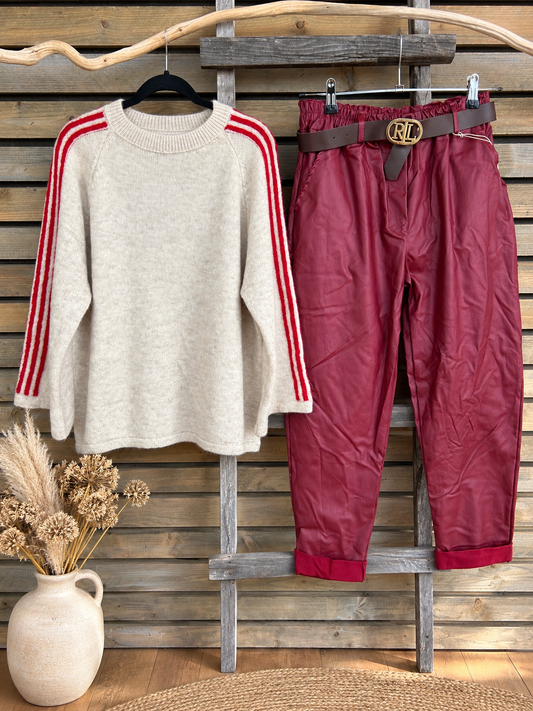 Pantalon Térésa bordeaux