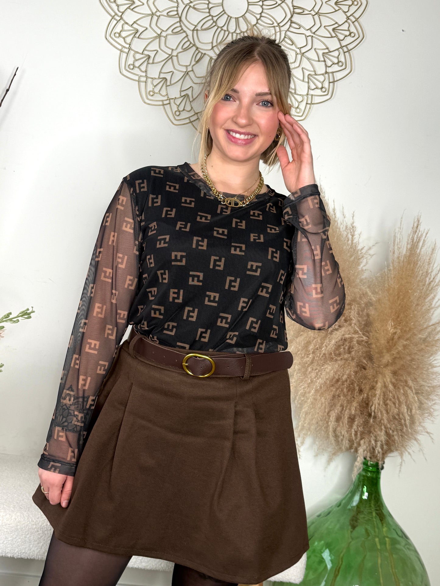 Jupe short Talia chocolat