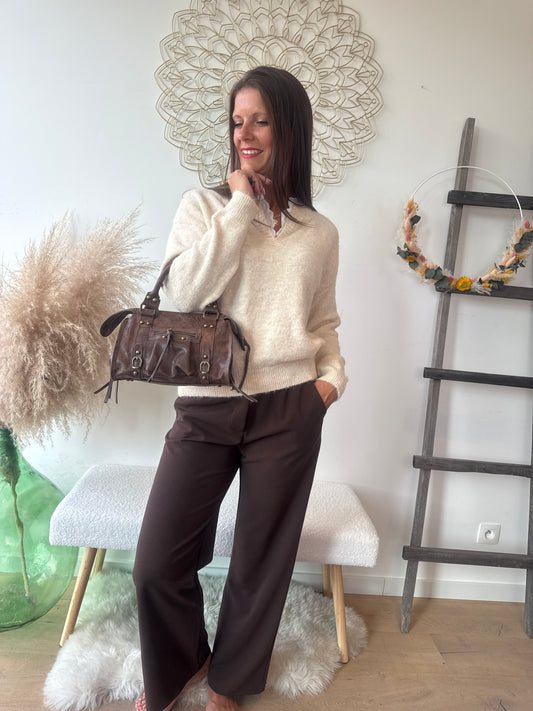 Pantalon Yolène chocolat
