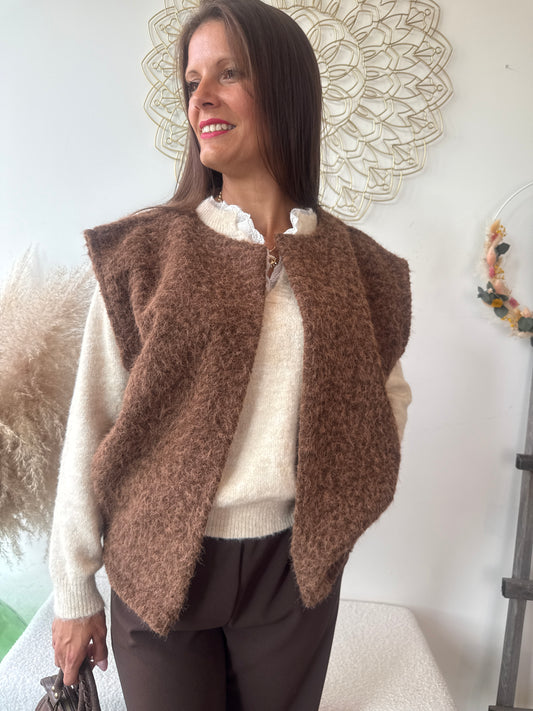 Gilet Manon marron