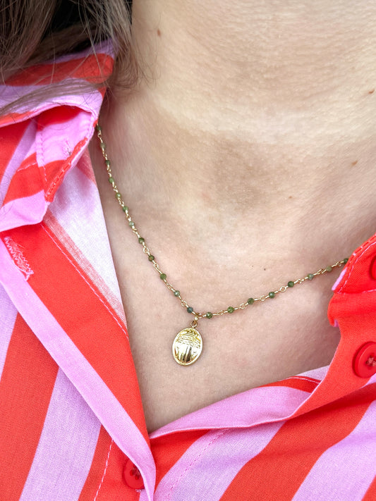 Collier Nicole Cavallaro naturelle et scarabée