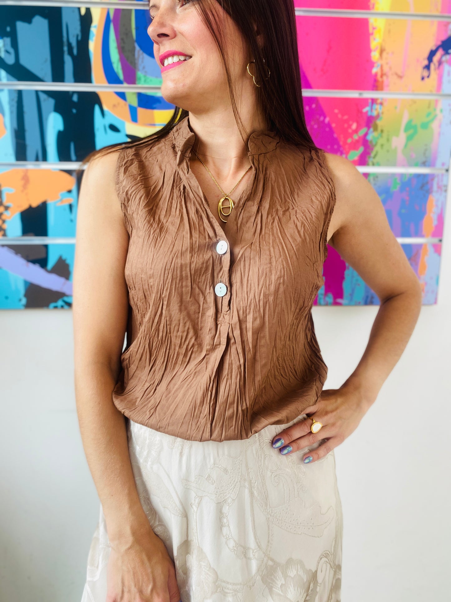 Blouse Savannah marron