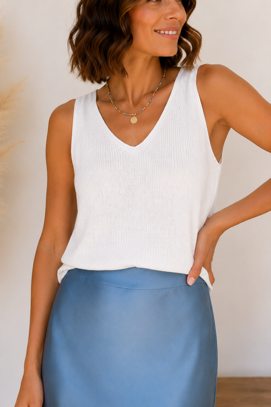Top Coraline blanc