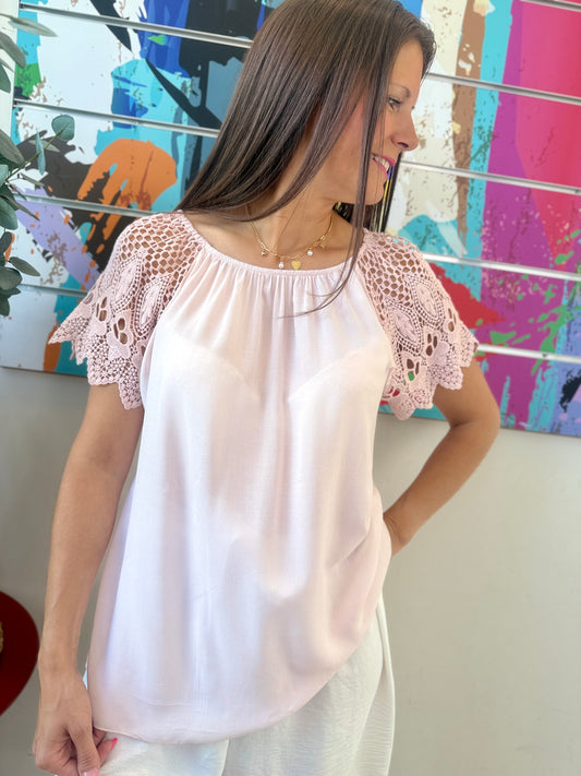 Blouse Alicia rose poudré