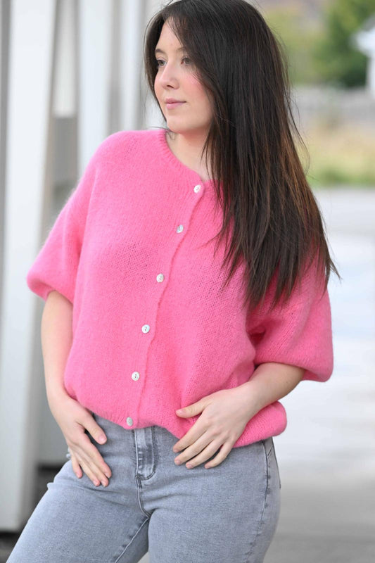 Gilet Cosy rose bonbon