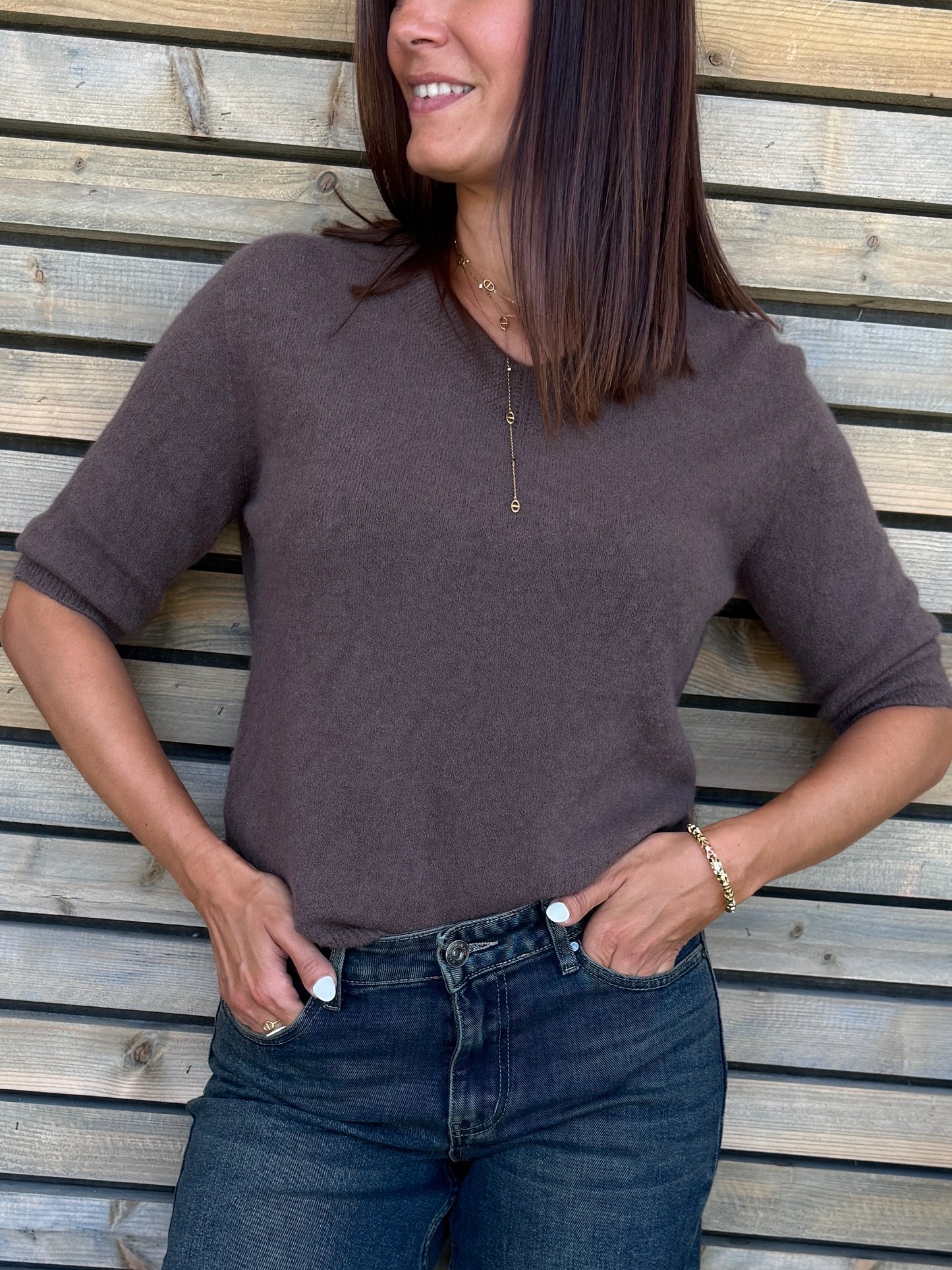 Pull Romane marron