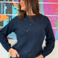 Pull Mira paillette bleu marine