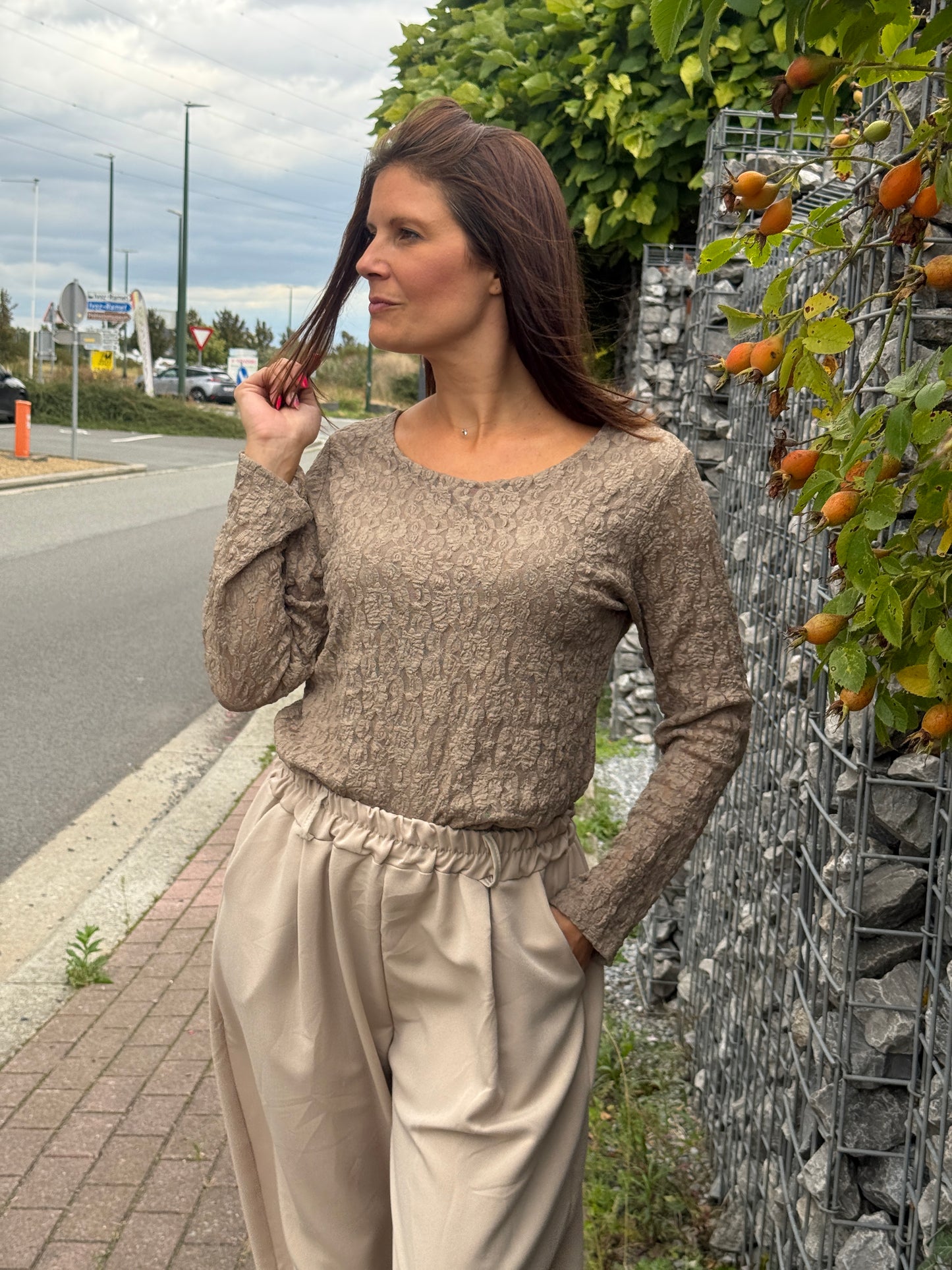 Blouse Annalisa taupe