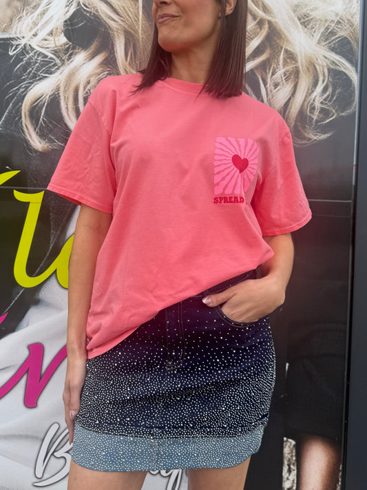 T-shirt Spread Love corail
