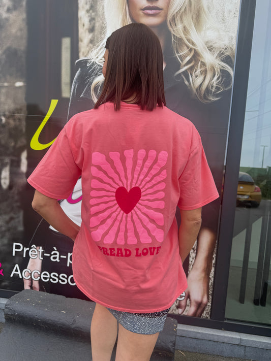 T-shirt Spread Love corail