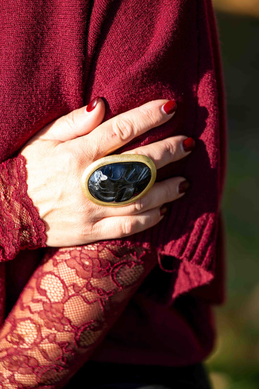 Bague Ivy noir