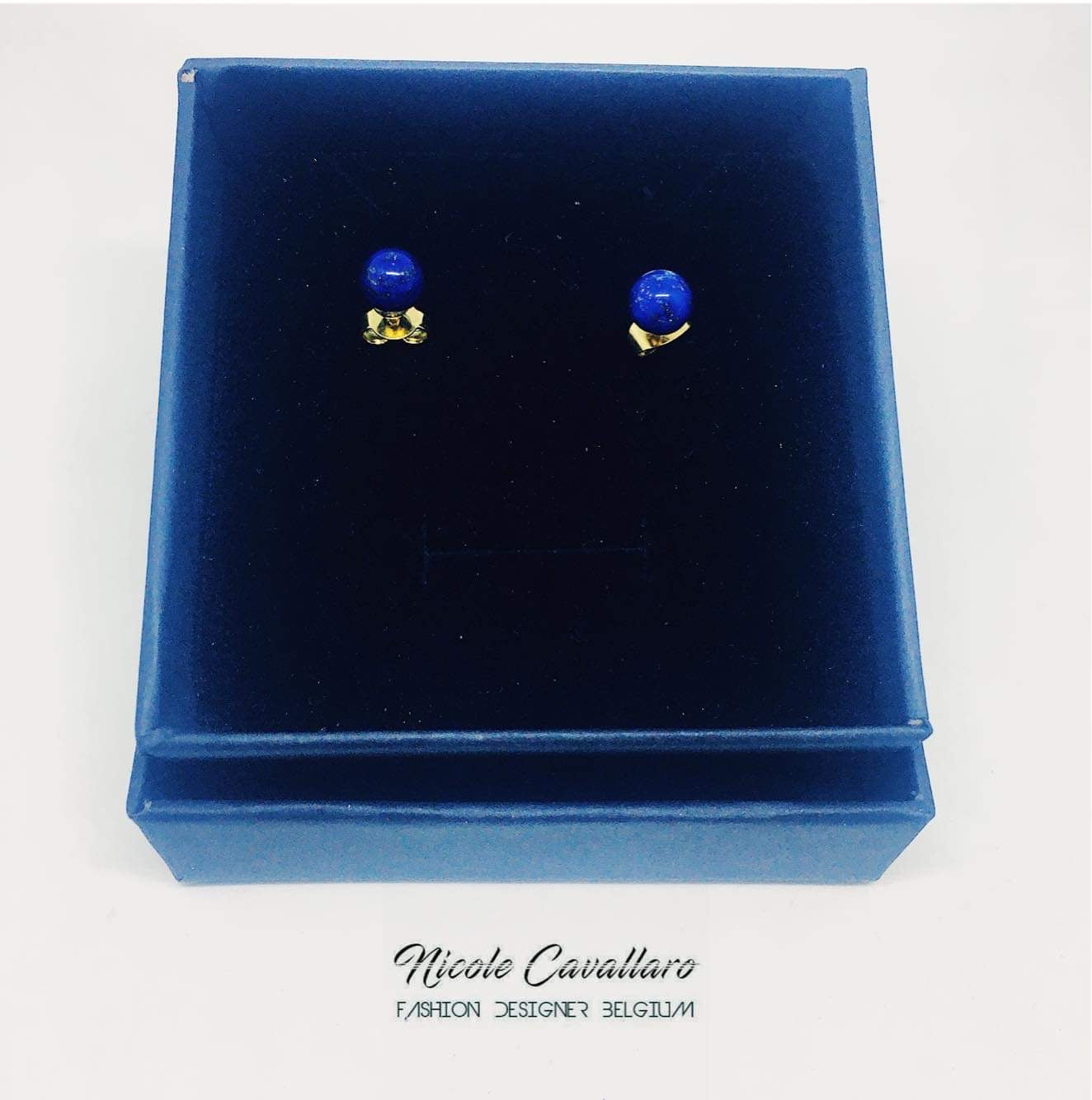 Mini boucle oreille lapis lazuli "Nicole Cavallaro"