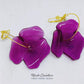 Boucle oreille fleur aubergine Nicole Cavallaro n°74